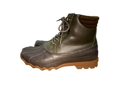 Sperry Avenue Duck Boots Size 9M Men's Brown Outdoor Rubber Rain Lace Up Boots