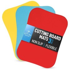 Flexible Cutting Board Set of 3   Non-Slip  Dishwasher Safe Mats