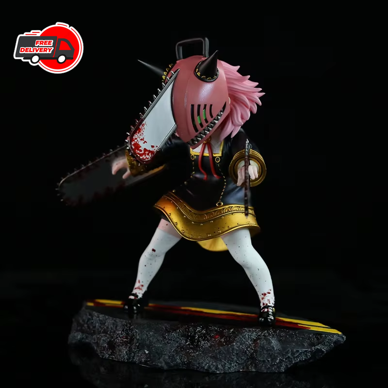 Spy Family Anya Forger Chainsaw Man Crossover Anime Figure 18cm