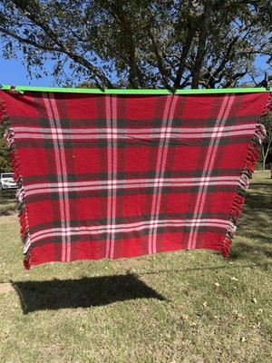 Red And Green Plaid Blanket 56 x47 