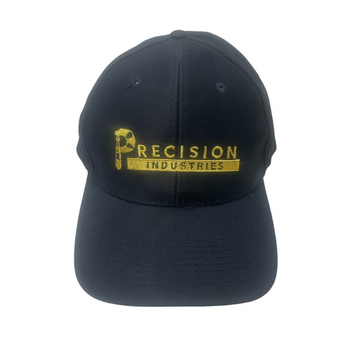 Precision Industries Hat Cap Black Gold Embroidered Snapback Adjustable