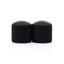 2Pcs Black Metal Guitar Dome Control Volumn Tone Knob Knurled Split Shafts