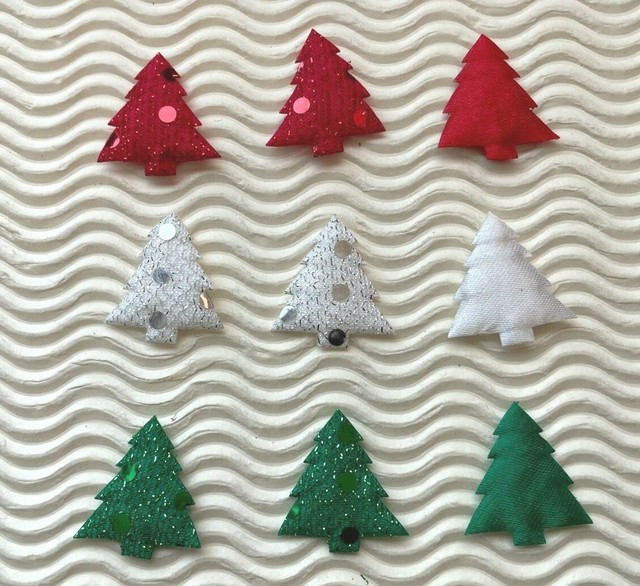 90 pc x 1" Padded Shiny dot Felt Christmas Tree Appliques X'mas Party ST316S 90 pc x 1" Padded Shiny dot Felt Christmas Tree Appliques X'mas Party ST316S