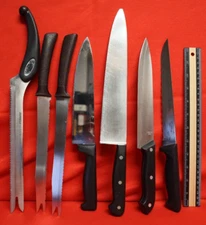 LOT 7 Different Brands  - Multipurpose  Kitchen KNIVES. Tag 429k