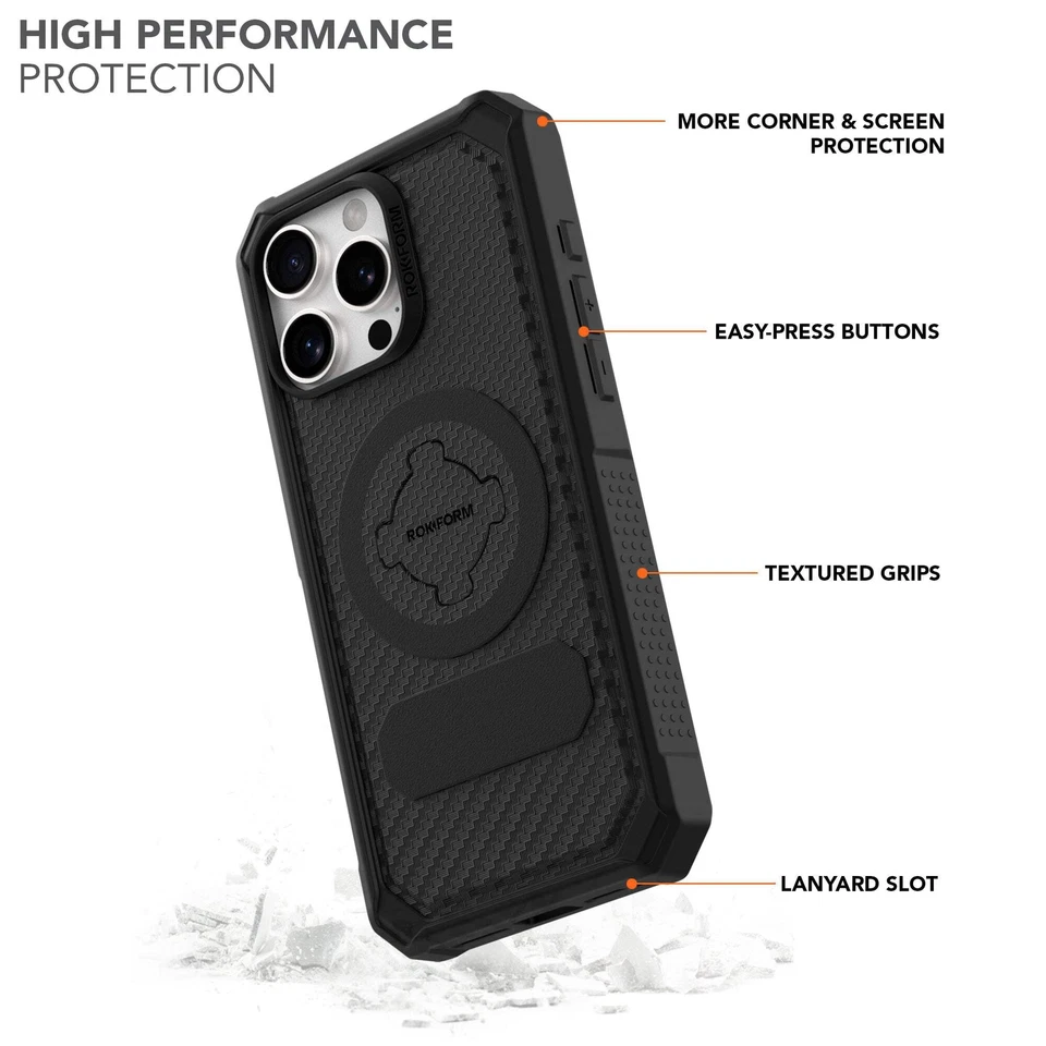 Rokform iPhone 16 Pro Max Rugged Case - MagSafe & Wireless Charging Compatible - Image 2 of 4