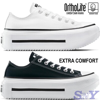 CONVERSE Chuck Taylor Lift Platform Low-Top Canvas Sneakers Shoes Women's New