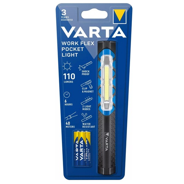 Arbeitsleuchte Varta Work Flex Pocket Light, Inkl. 3X Batterie Alkaline Aaa-image