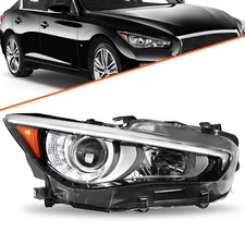 For 2014-2022 Infiniti Q50 LED w/o AFS Right Passenger Side Headlight Headlamp