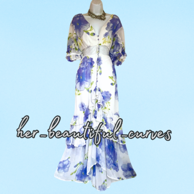 ASOS FLORAL PRINT VINTAGE STYLE MAXI WEDDING OCCASION PARTY DRESS SIZE 14 |  eBay