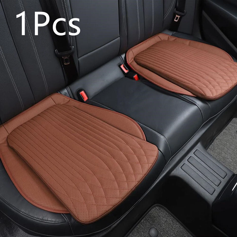 Funda de asiento de coche de cuero PU Protector de cojín Accesorio de almohadilla de soporte antideslizante Marrón Foto 3 de 4