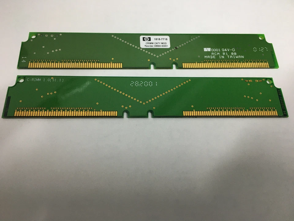 RIMM 6-Layer CRIMM Rambus Memory Continuity Card Pair - Image 2 of 2