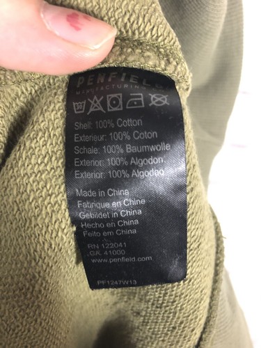Nuevo con etiquetas suéter Penfield para hombre talla pequeña verde camuflado manga larga Bridgeport doble - Imagen 4 de 9