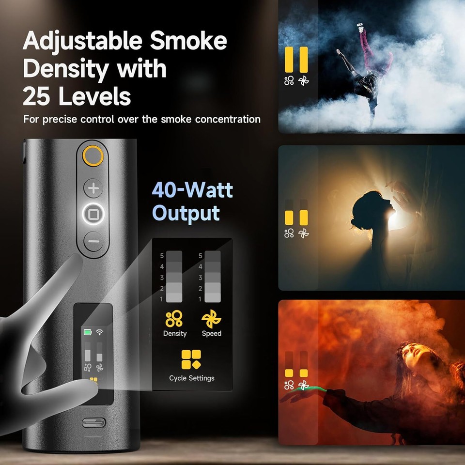 COLBOR CF5 Mini Smoke Machine 40W Handheld Fog Machine Portable w ...