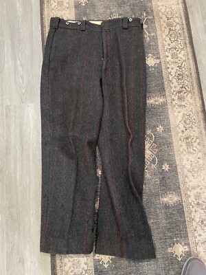 Vintage Woolrich Malone Heavy Wool Hunting Pants Gray Red
