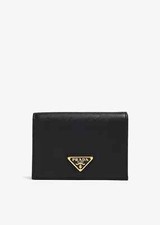 PRADA - Small Saffiano Black Leather Wallet