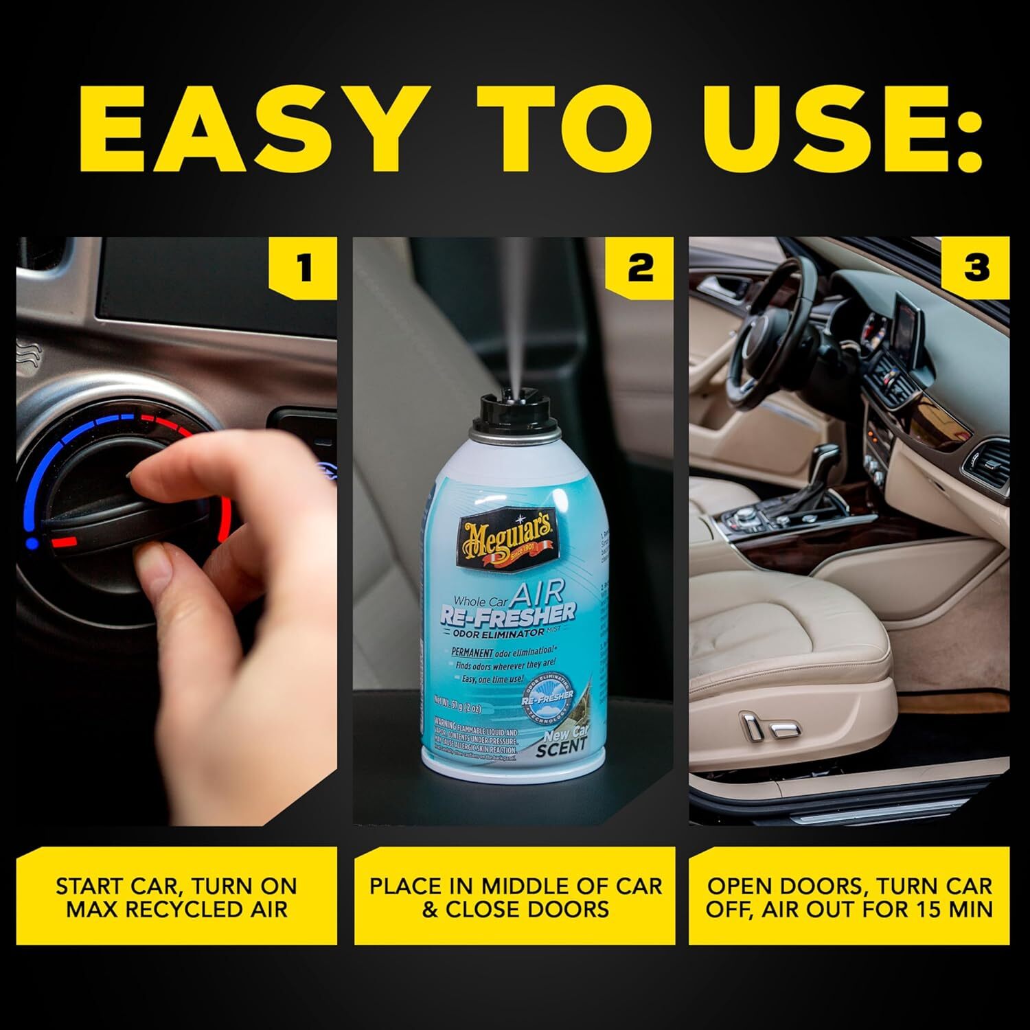 Meguiar'S Whole Car Air Refresher, Odor Eliminator Spray Eliminates