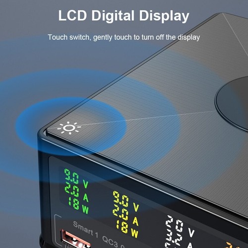 5 Port 160W GaN QC3.0 Type-C PD 65W USB C Fast Charger Wireless Charging Station - Picture 6 of 15
