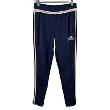 NWT Adidas Navy Blue Athletic Ankle Zip Track Pants White Stripes Boys XL 18-20