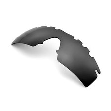 Walleva Black Vented Polarized Lenses with Earsocks for Oakley M Frame Strike
