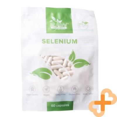 Raw Puder Selenium 200mcg 60 Kapseln Haare Haut Nägel Immunsystem Gesundheit