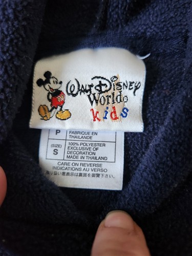 Vintage Walt Disney World embroidered Hood fleece pullover unisex Sz Small - Picture 5 of 7