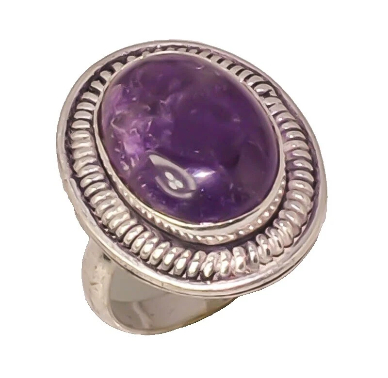 Посеребренные модные кольца с аметистом