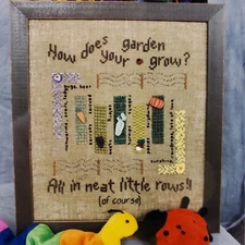 DKT Originals How Does Your Garden Grow Neat Little Rows Cross Stitch Chart Vtg