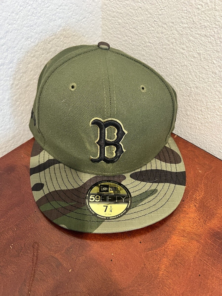 New Era 59Fifty Boston Red Sox Camo Camouflage Fitted Hat STAR 1/4