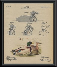 1903 Duck Decoy Patent And Mallard Reprint On 100 Year Old Paper *P122