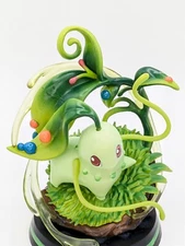 Chikorita Figure - 5 inch Hand Painted Pokemon Chikorita Toy - PVC and Resin NEW