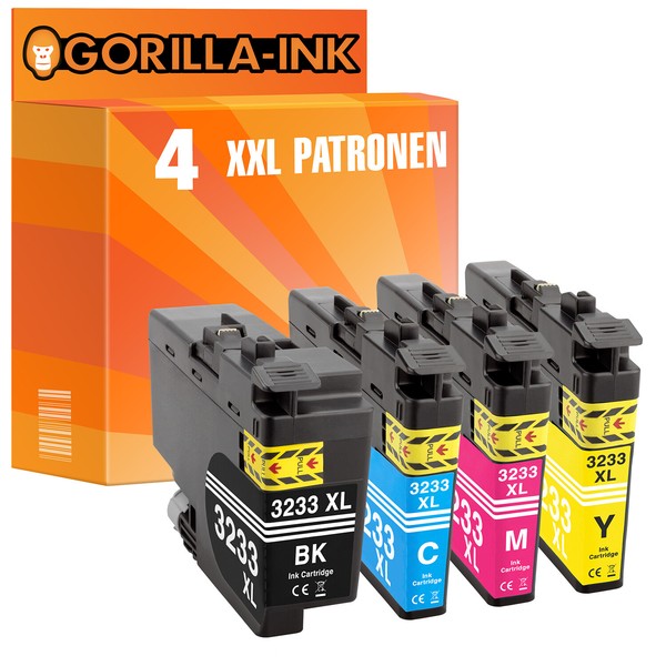 4X Patronen Kompatibel Zu Brother LC3233 DCP-J 1100 Dw MFC-J 1300 Dw MFC1300DW-image