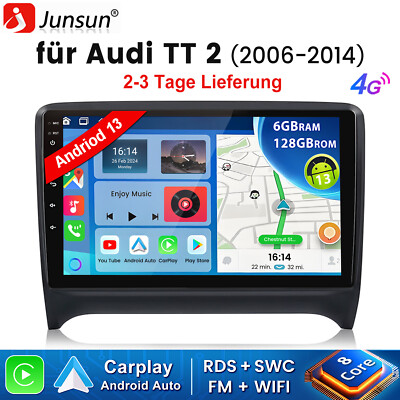 Für Audi TT 8J 2006-2014 Android 14 Carplay Autoradio 4G GPS NAV BT WIFI BOSE FM