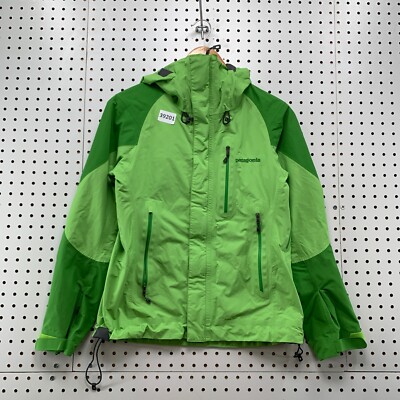 Patagonia Gore Tex Piolet Winter Ski Jacket Womens XS Green Hooded 