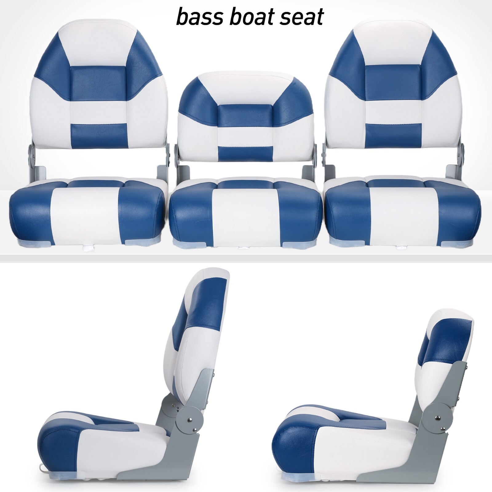 NORTHCAPTAIN White/Pacific Blue  52" Folding Bass Boat Seat 3 PCS