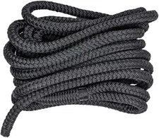 South Bend Rope Double Braid Nylon Dock Line w/Eye Splice Black 1/2-inch x 25...