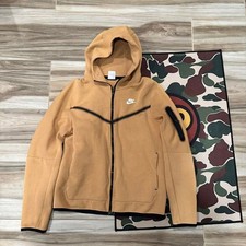 Tan nike tech fleece zip up hoodie