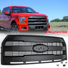 For Ford F150 F-150 2015 2016 2017 Front Upper Grill Wo Camera Hole Matte Black For Ford F150 F-150 2015 2016 2017 Front Upper Grill Wo Camera Hole Matte Black