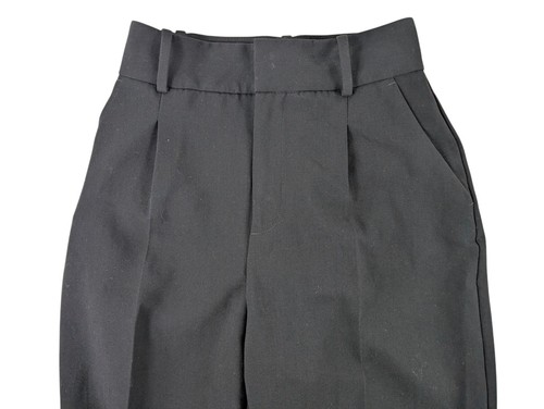 Zara Black Trousers Pleated Front Tapered Leg Office/Work Size XS - Picture 3 of 7