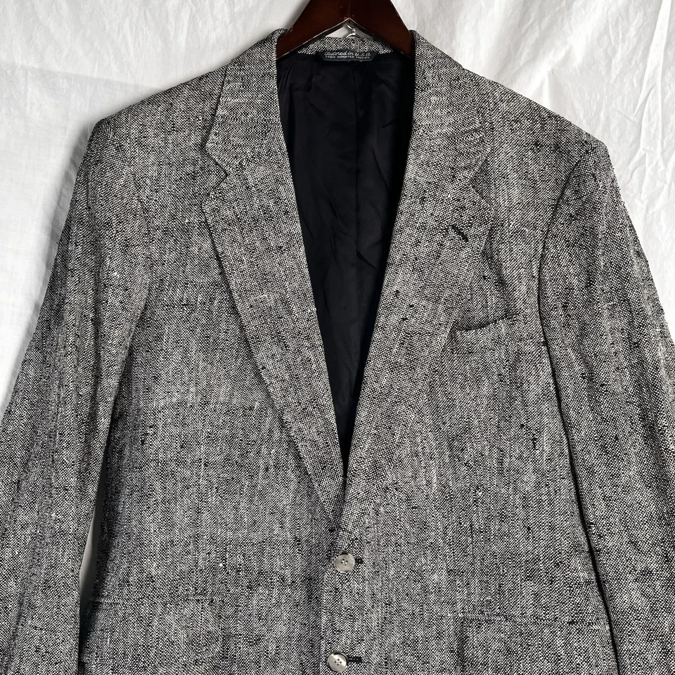Abrigo Blazer Deportivo Vintage Davis Squire Seda Tweed 2 Botones Traje Chaqueta 46 EE. UU. Foto 2 de 4