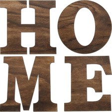 Farmhouse Wooden Wall Decor Letters 4 Pack Brown