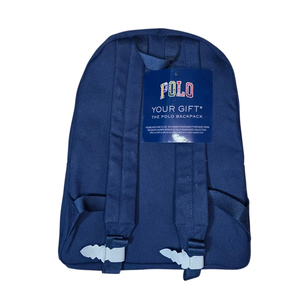 New RALPH LAUREN Fragrances The Polo Zip Travel Backpack Book Bag Pony Navy NWT - Image 3 of 4