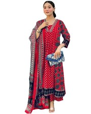 ANNI DESIGNER Women's Pure Cotton Anarkali Kurta Set for Women with Dupatta ...