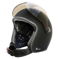 Bores Gensler Bogo 2 - Jethelm Leder mit Visier - mattschwarz XL