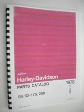 1974 to 1978 Harley-Davidson SS & SX 175 & 250 Parts Manual-NEW