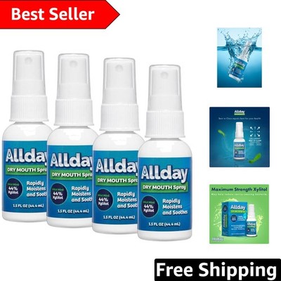 Maximum Strength Xylitol Dry Mouth Spray - Fast Acting Relief (Pack of 4)