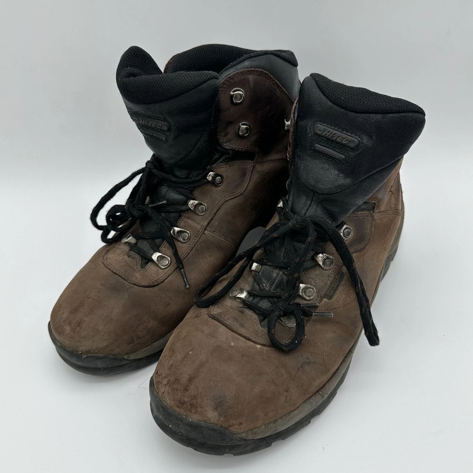 Hi-Tec Mens Size 15 Mid Ankle Hiking Boots Soft Toe Brown & Black