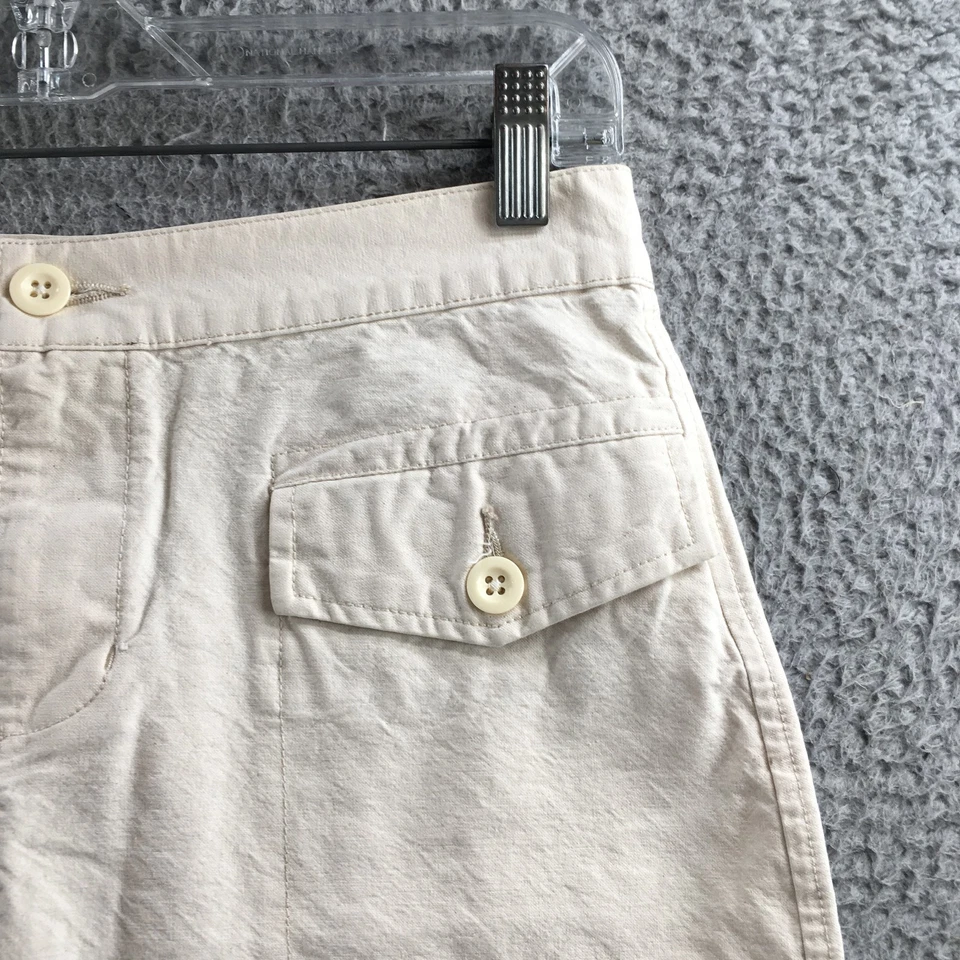 Polo Ralph Lauren Falda Línea A Mujer 2 Beige Algodón Frente Plano Informal Cremallera Mosca Foto 3 de 4