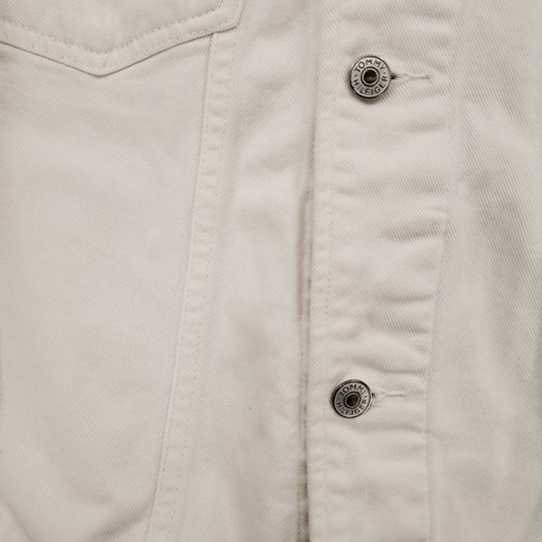 VINTAGE Tommy Hilfiger Jacket Mens L Large White Big Flag Denim Trucker 90s by Tommy Hilfiger, Size L, $143.99 - Photo 14