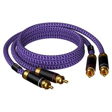 Auidophile 2 RCA Male to 2 RCA Male Stereo Audio Cable Gold Plated  HiFi Sys...