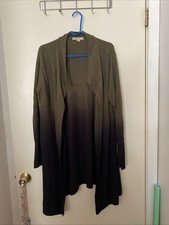 Adam Levine Cardigan -Black To Olive Green Ombre size L Open Front